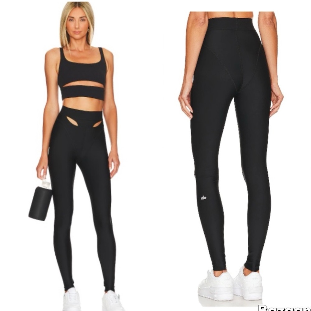ALO Airlift High Waist Cutaway Black Leggings